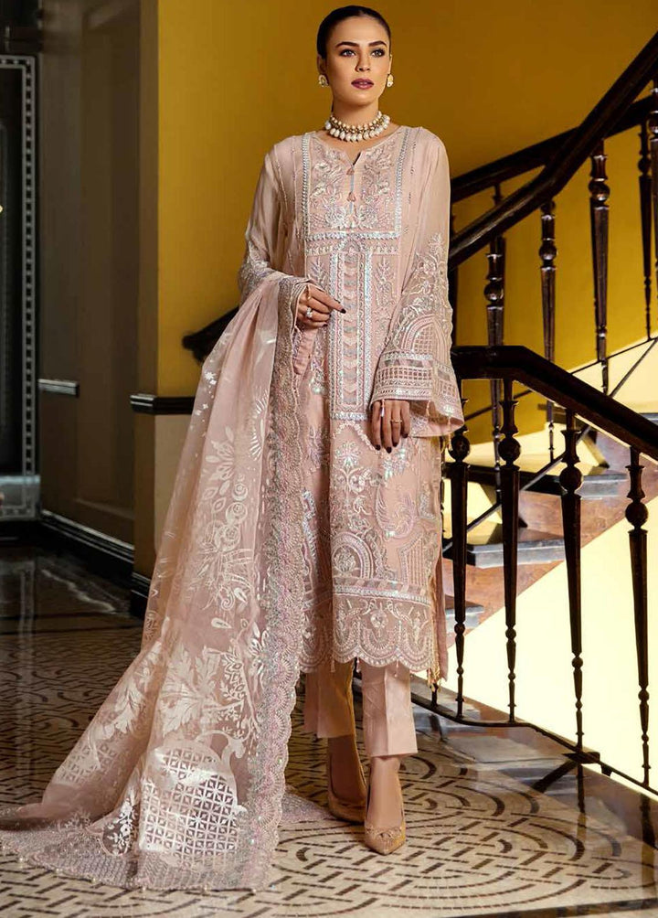 Jannan by Riaz Arts Embroidered Chiffon Suits Unstitched 3 Piece RA22J JL-03 - Luxury Collection