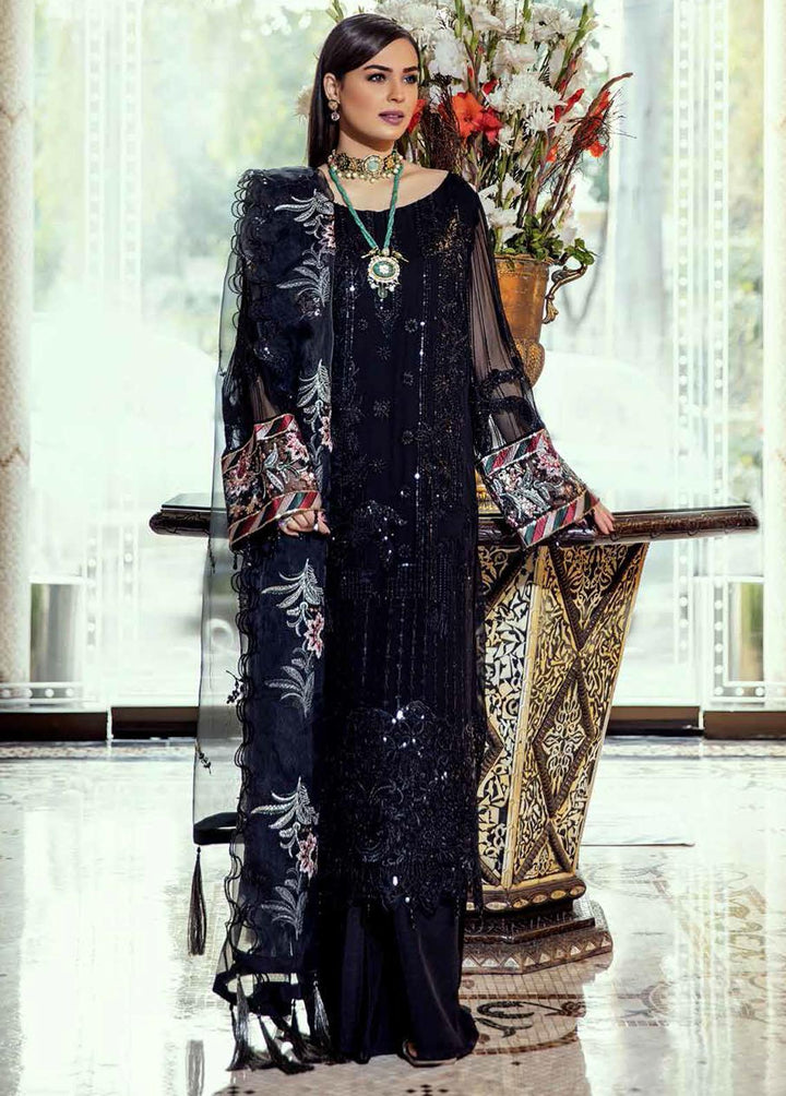 Jannan by Riaz Arts Embroidered Chiffon Suits Unstitched 3 Piece RA22J JL-08 - Luxury Collection