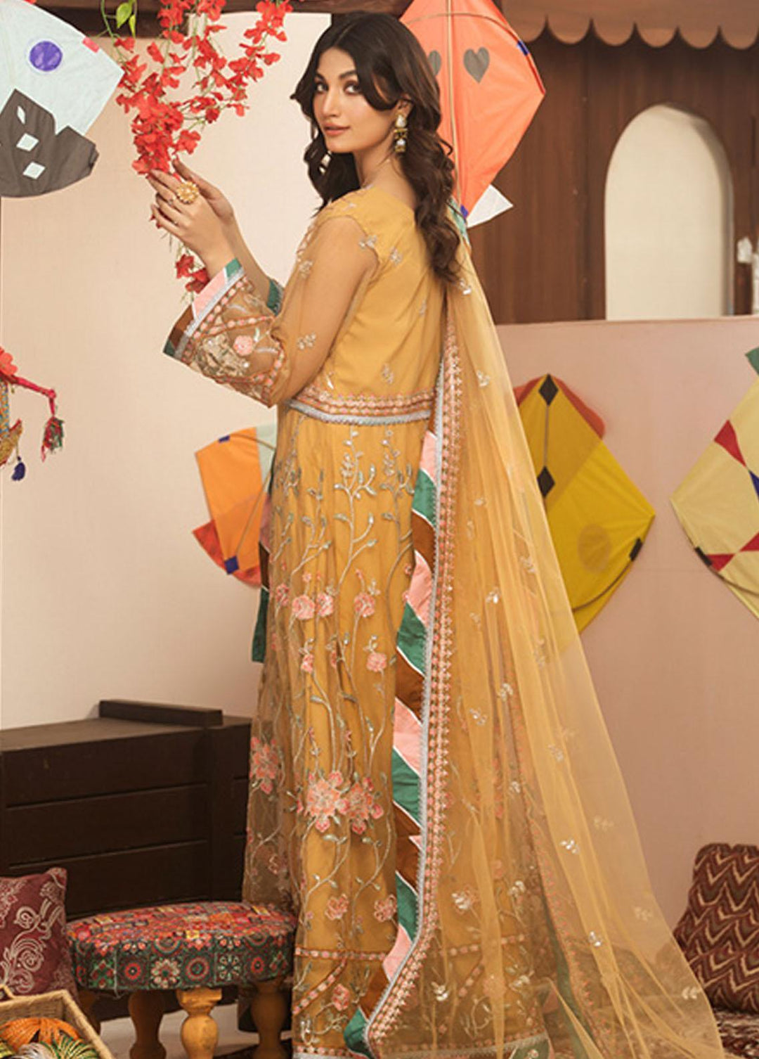 Jashan-e-Bahara By Noorma Kaamal Embroidered  Suits Unstitched 3 Piece NK23JB NK-JB01 - Festive Collection