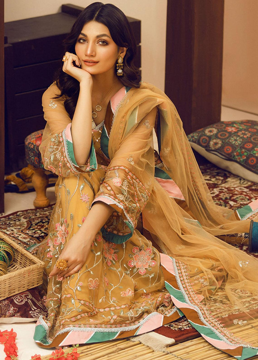 Jashan-e-Bahara By Noorma Kaamal Embroidered  Suits Unstitched 3 Piece NK23JB NK-JB01 - Festive Collection