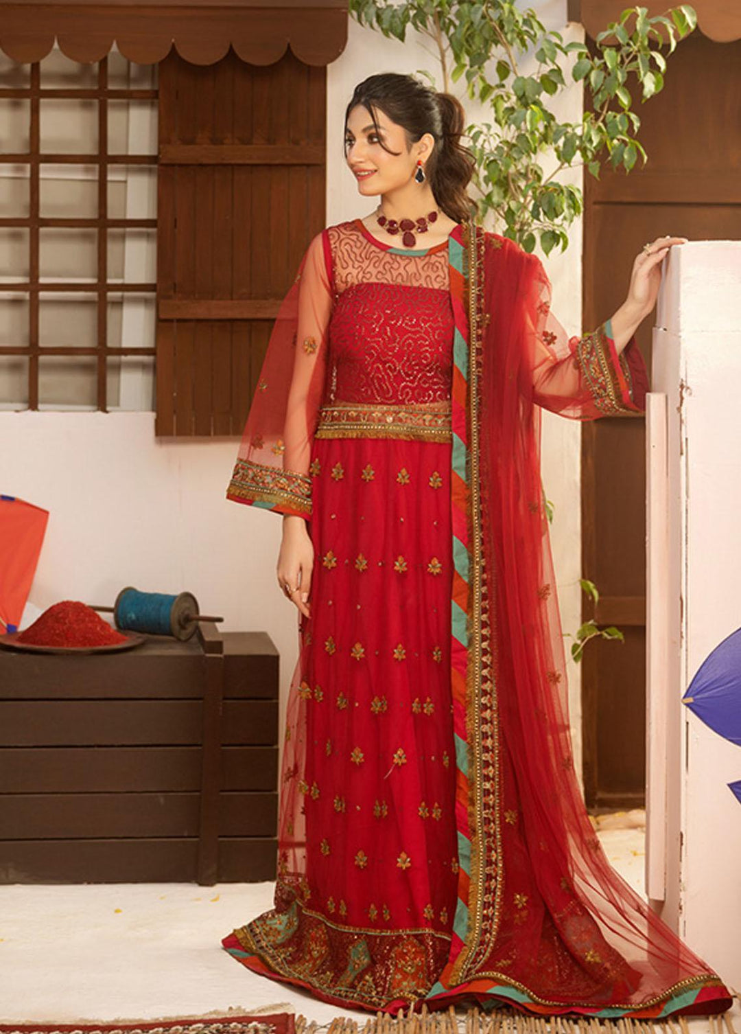 Jashan-e-Bahara By Noorma Kaamal Embroidered  Suits Unstitched 3 Piece NK23JB NK-JB09 - Festive Collection