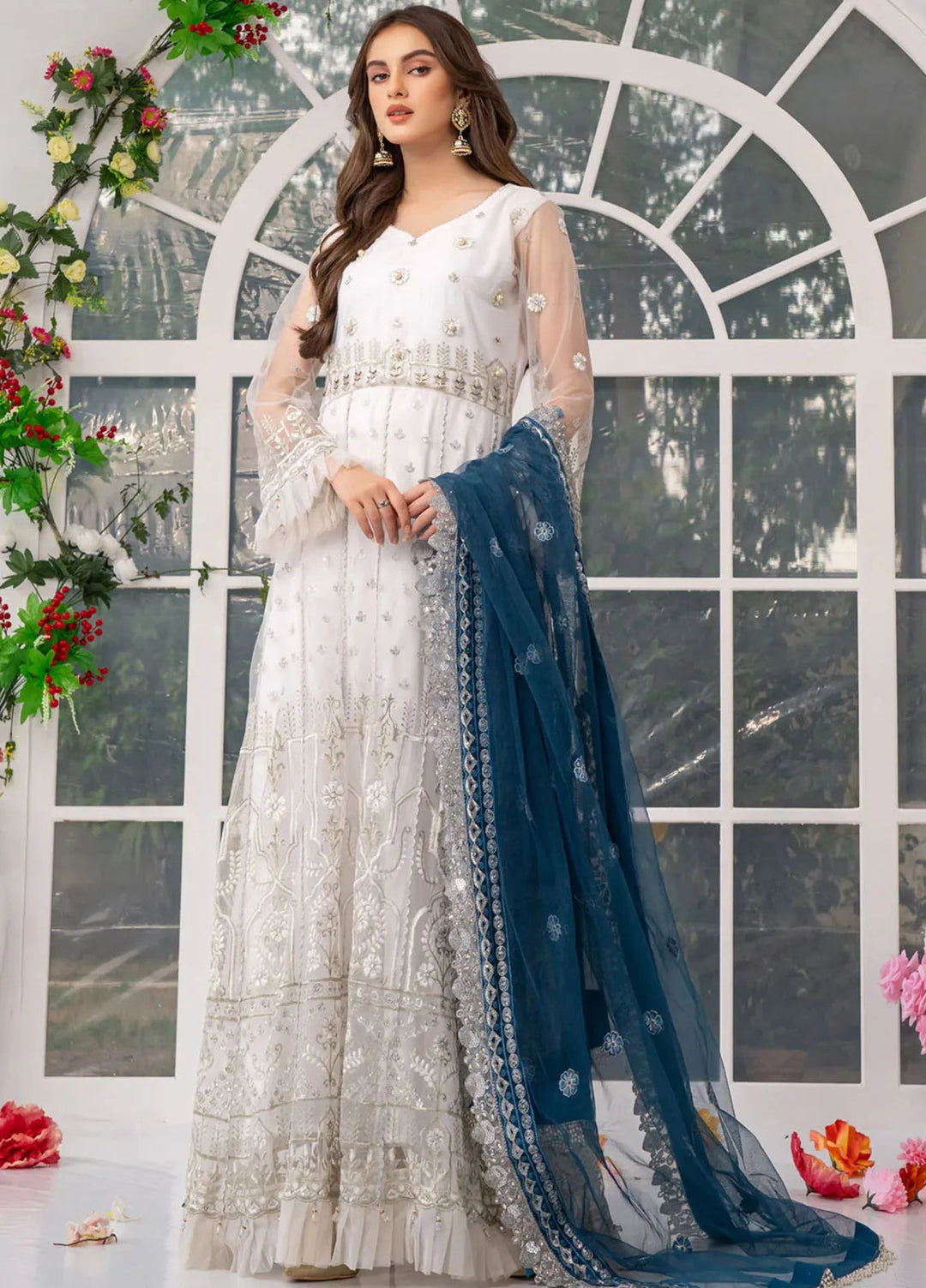 Jashan-e-Eid By Noorma Kaamal Embroidered Net Unstitched Suits 3 Piece NK23JE NK-JE03 - Festive Collection