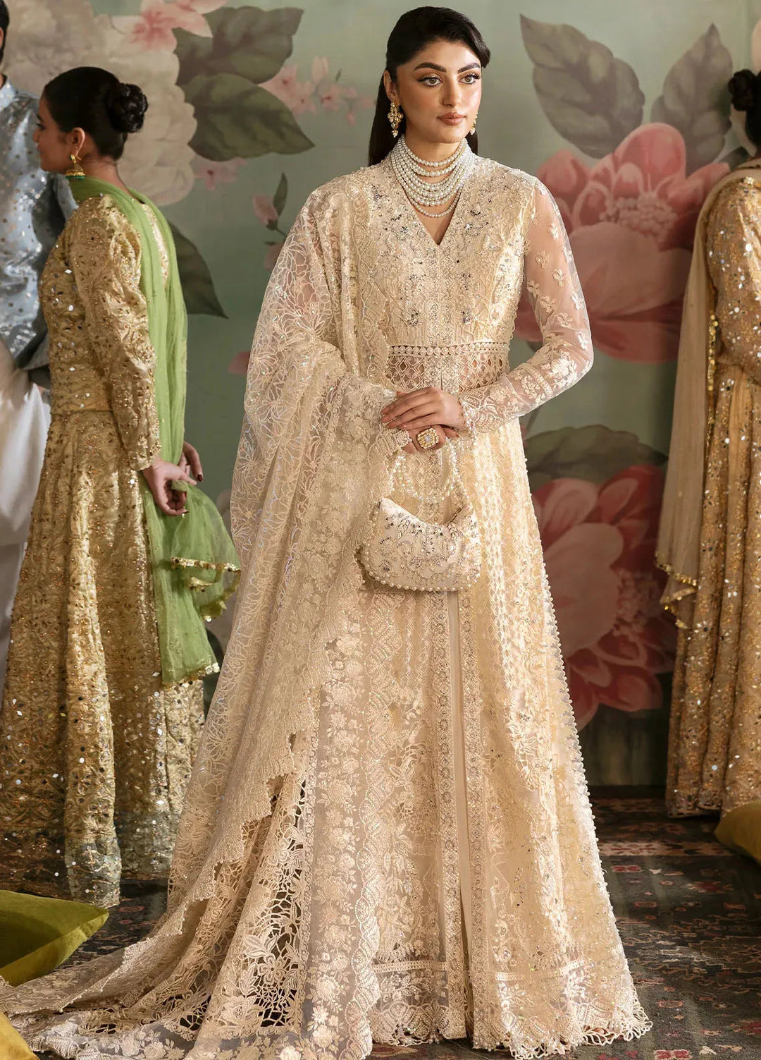 Jashn by Imrozia Serene Embroidered Net Suit Unstitched 3 Piece IM25J SB-35 Parnoor - Formals Collection