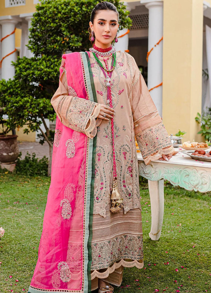 Jashn-e-Eid By Maryum N Maria Embroidered Lawn Suits Unstitched 3 Piece MNM23JE MLFD128 Honey Love - Festive Collection