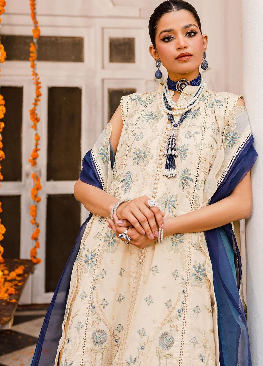 Jashn-e-Eid By Maryum N Maria Embroidered Lawn Suits Unstitched 3 Piece MNM23JE MLFD130 Cherish - Festive Collection