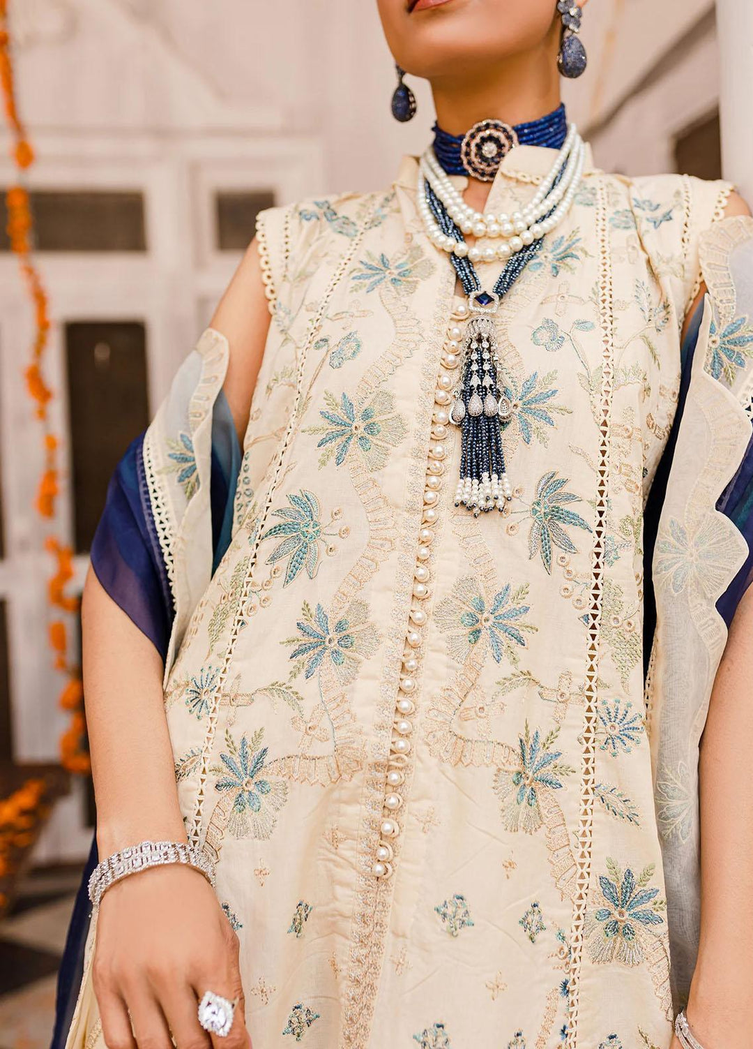 Jashn-e-Eid By Maryum N Maria Embroidered Lawn Suits Unstitched 3 Piece MNM23JE MLFD130 Cherish - Festive Collection