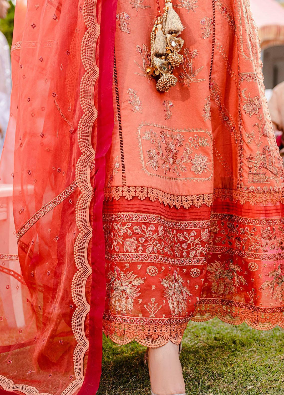 Jashn-e-Eid By Maryum N Maria Embroidered Lawn Suits Unstitched 3 Piece MNM23JE MLFD143 Ruby Woo - Festive Collection