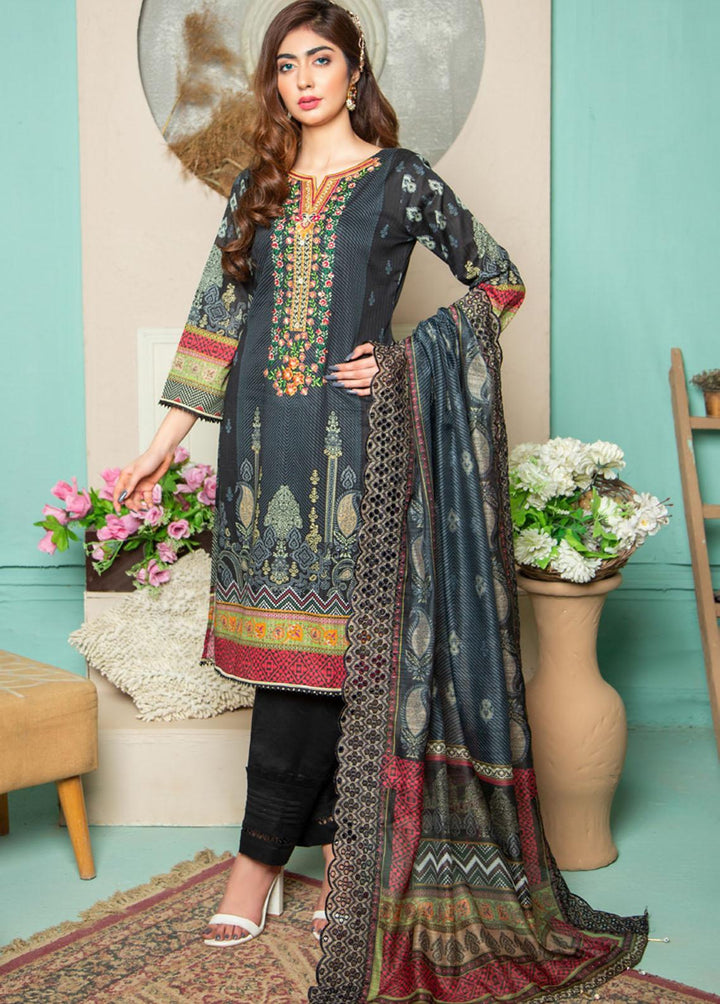 Jasmine By MTF Embroidered Lawn Suits Unstitched 3 Piece MTF22J 01 - Summer Collection
