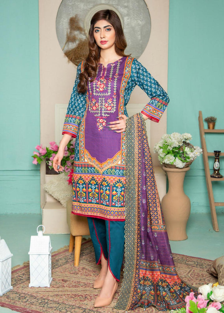 Jasmine By MTF Embroidered Lawn Suits Unstitched 3 Piece MTF22J 02 - Summer Collection