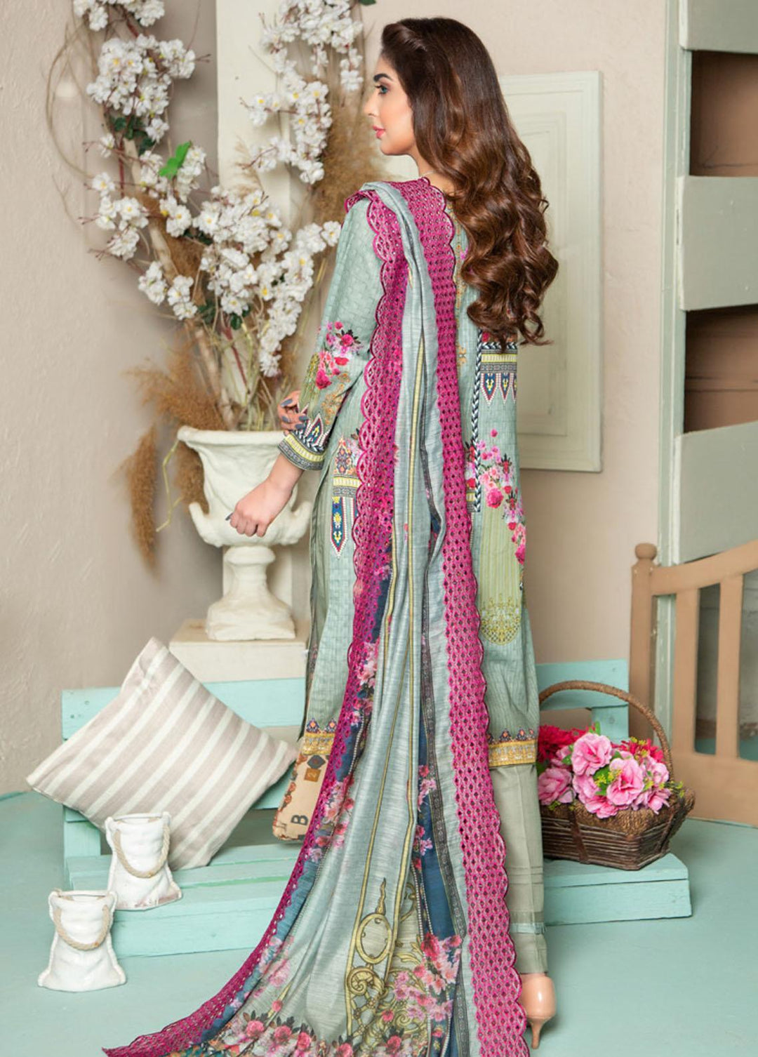 Jasmine By MTF Embroidered Lawn Suits Unstitched 3 Piece MTF22J 04 - Summer Collection