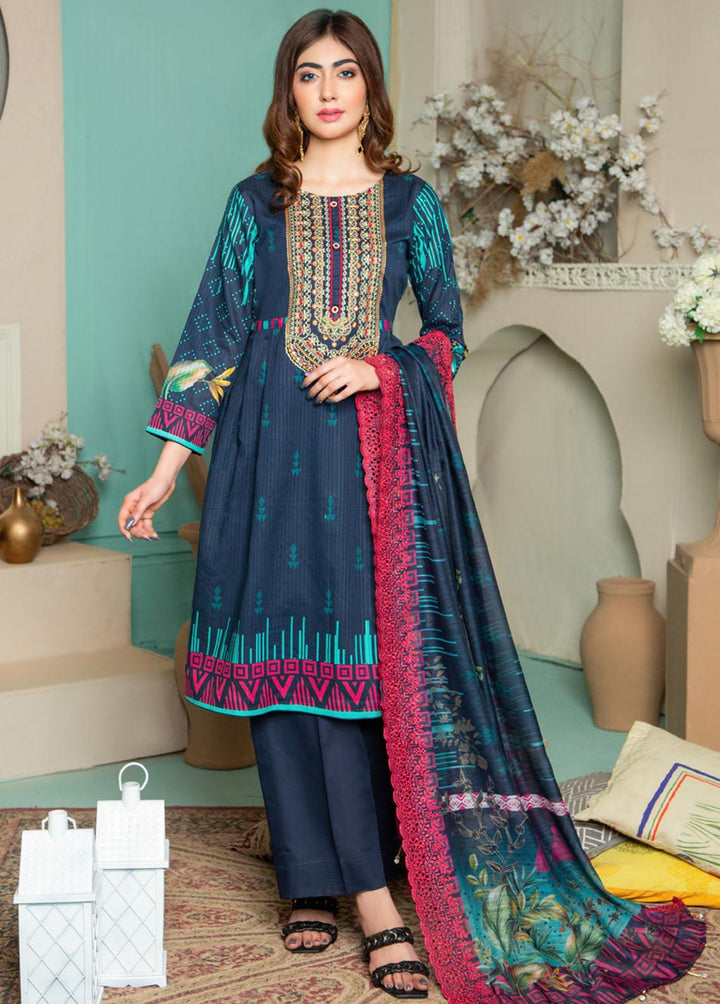 Jasmine By MTF Embroidered Lawn Suits Unstitched 3 Piece MTF22J 05 - Summer Collection