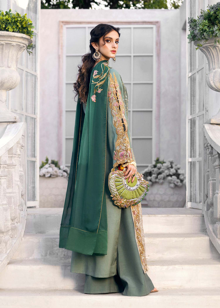 Jamnii Pret Embroidered Chiffon 3 Piece Suit Sage
