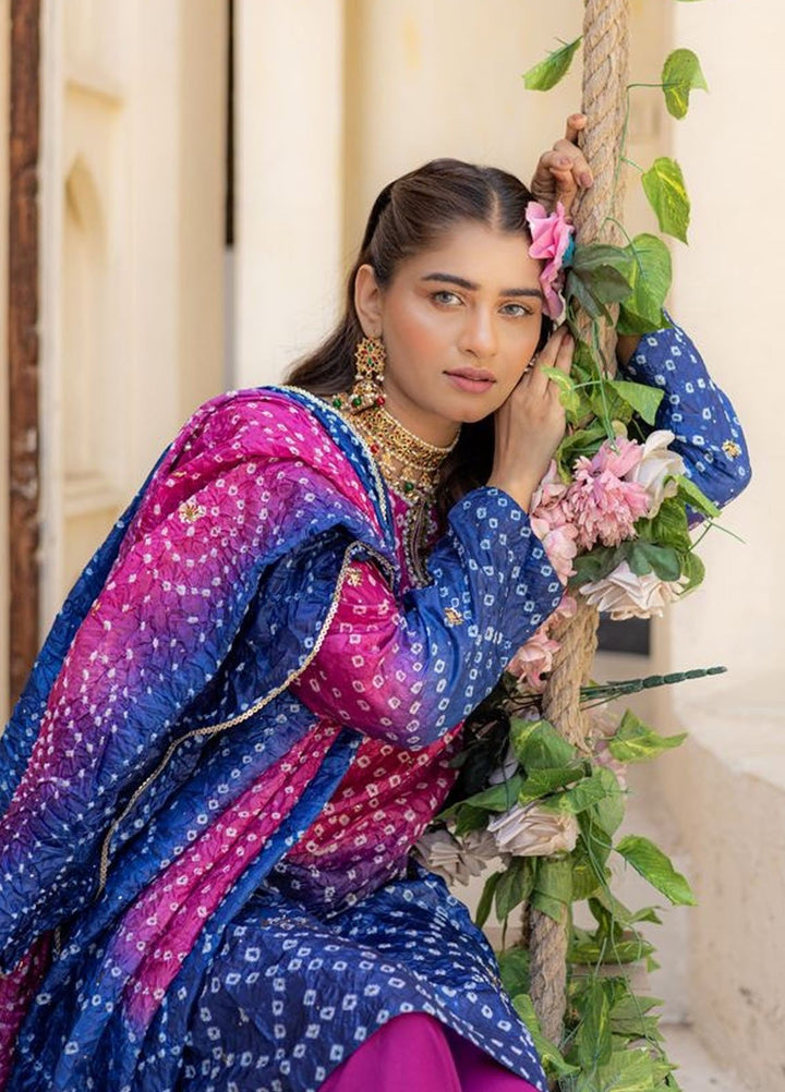 Javeria Khalid Pret Embellished Korean silk 3 Piece Aangan