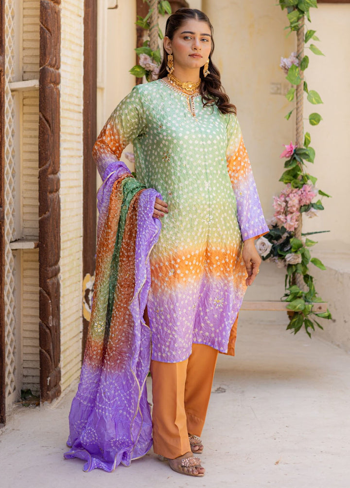 Javeria Khalid Pret Embellished Korean silk 3 Piece Meherbano