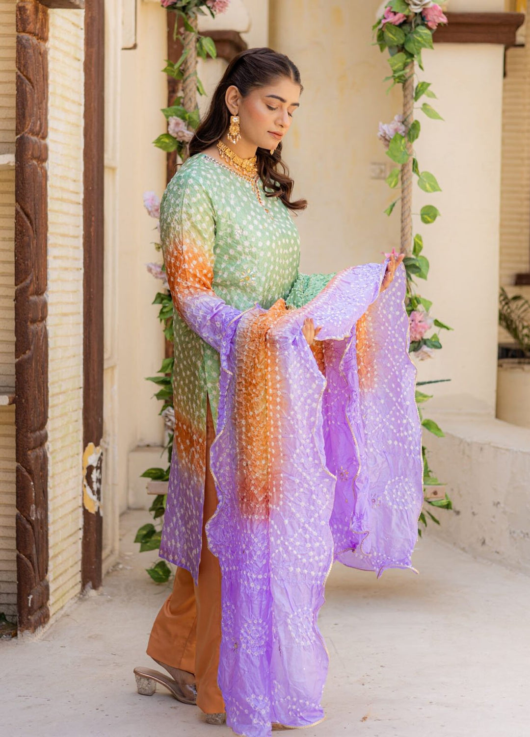 Javeria Khalid Pret Embellished Korean silk 3 Piece Meherbano