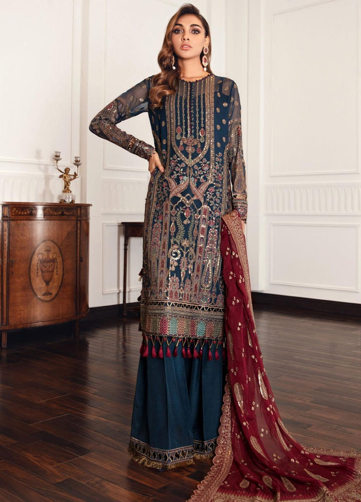 Jazmin Embroidered Chiffon Suits Unstitched 3 Piece JZ21EC 02-PALAIS - Festive Collection