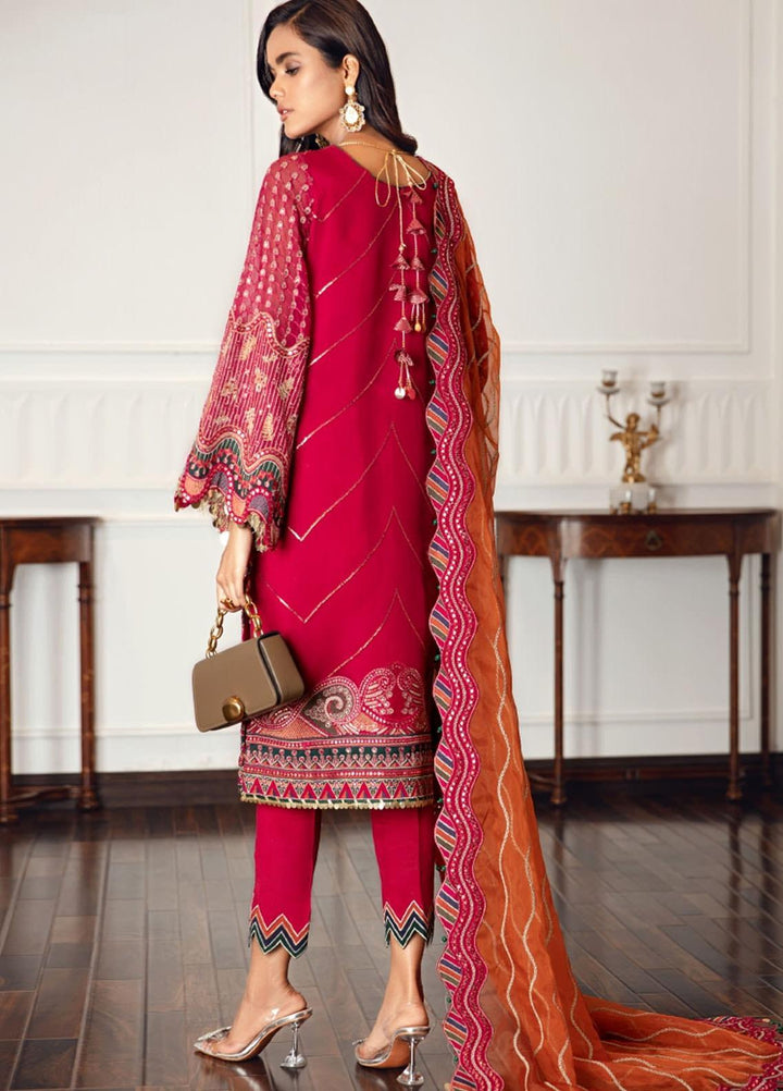 Jazmin Embroidered Chiffon Suits Unstitched 3 Piece JZ21EC 03-RUBY RAJ - Festive Collection