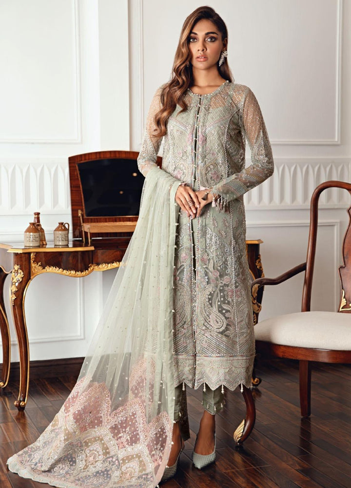 Jazmin Embroidered Net Suits Unstitched 3 Piece JZ21EC 04-MELIA - Festive Collection