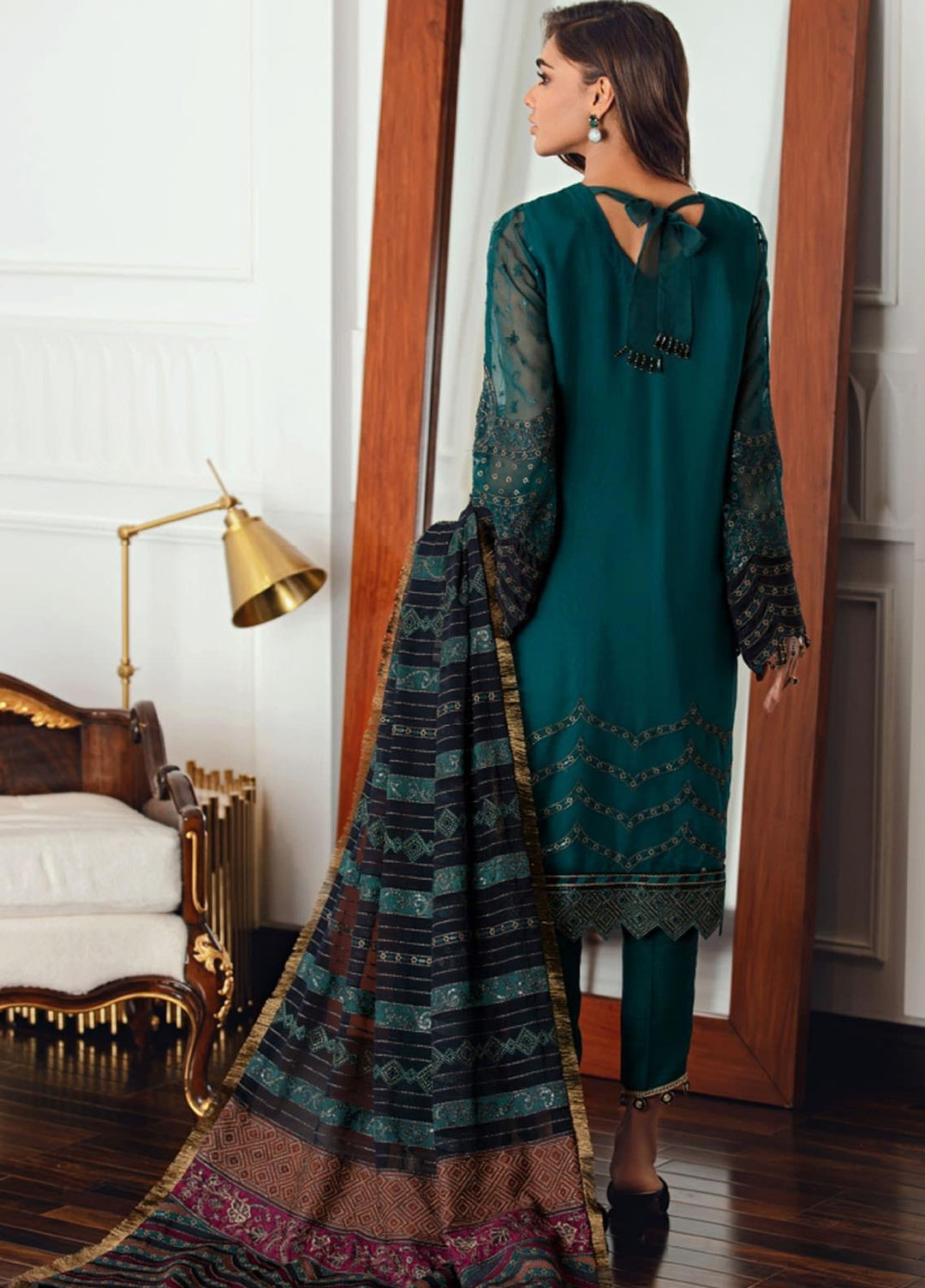 Jazmin Embroidered Chiffon Suits Unstitched 3 Piece JZ21EC 05-EMIRA - Festive Collection