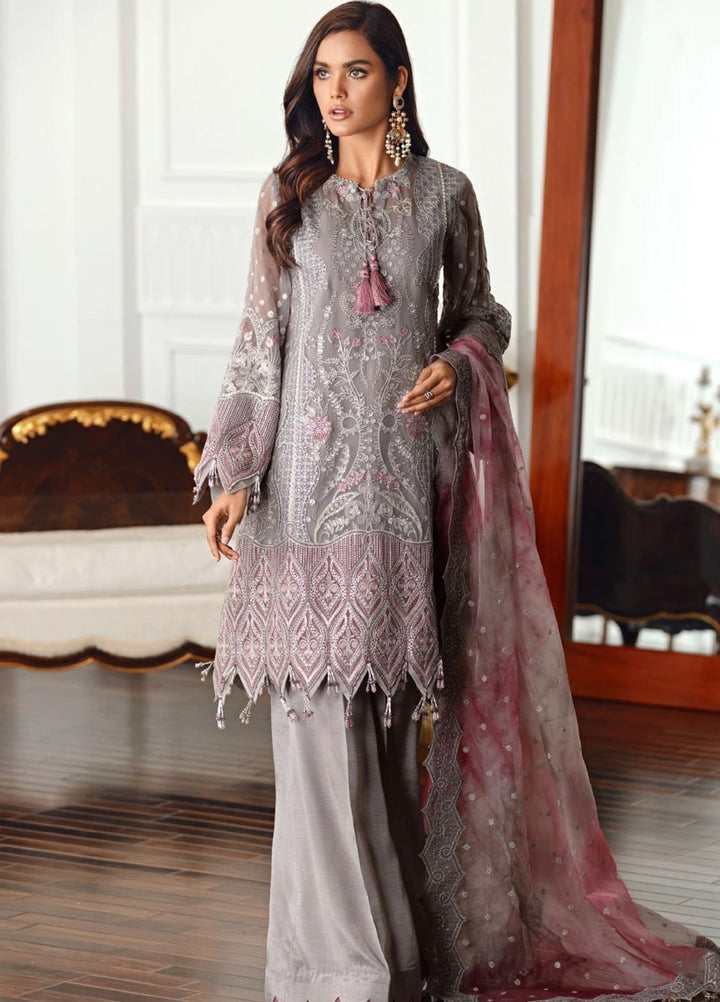 Jazmin Embroidered Chiffon Suits Unstitched 3 Piece JZ21EC 07-AMBROSIE - Festive Collection