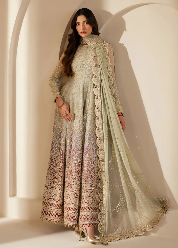 Jazmin Embroidered Chiffon Suits Unstitched 3 Piece JZ25WF WF 25-01 - Wedding Collection