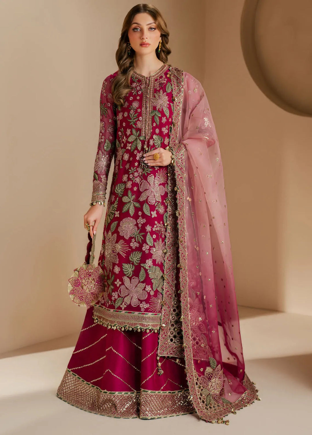 Jazmin Embroidered Chiffon Suits Unstitched 3 Piece JZ25WF WF 25-03 - Wedding Collection