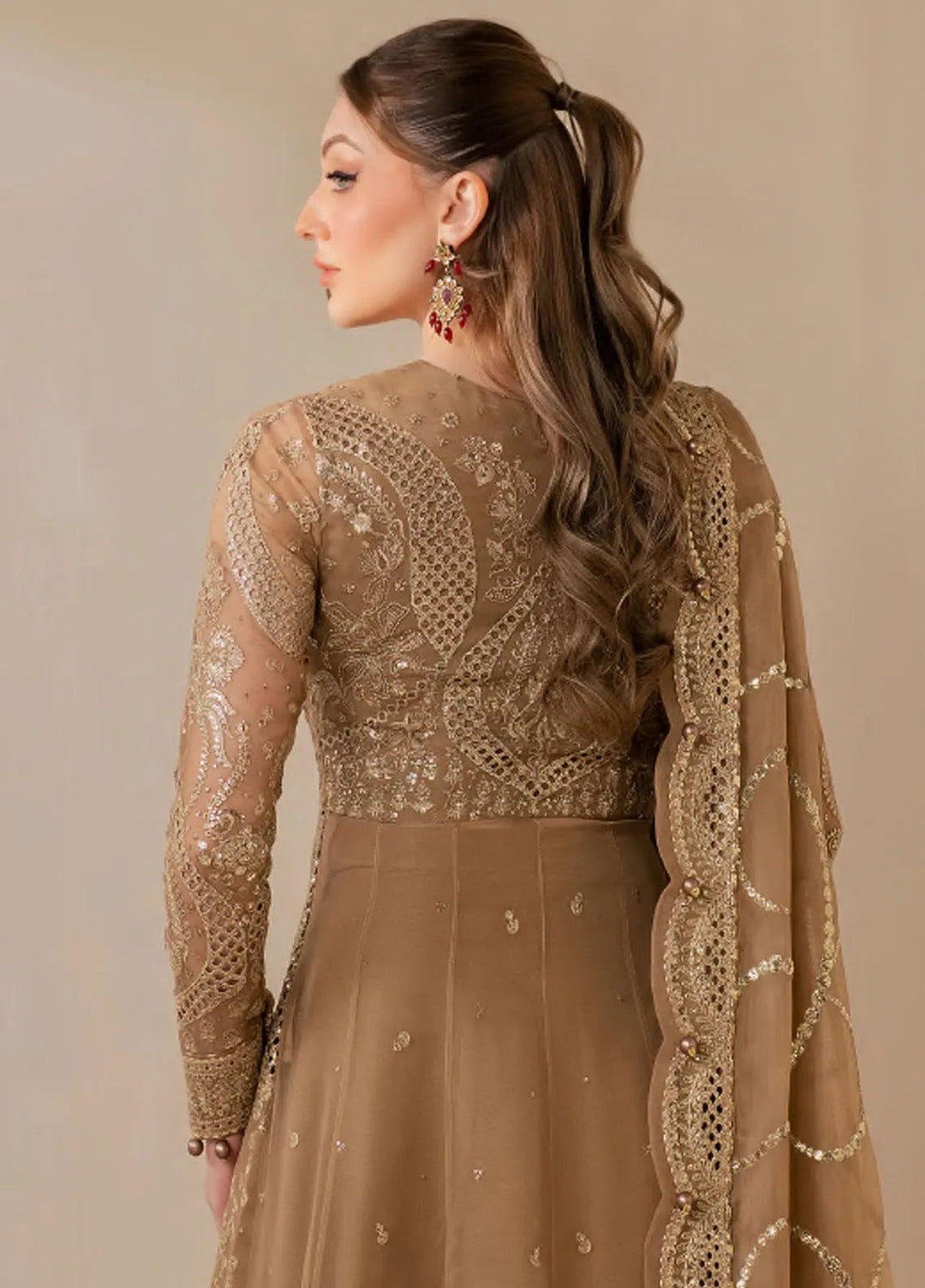 Jazmin Embroidered Chiffon Suits Unstitched 3 Piece JZ25WF WF 25-04 - Wedding Collection