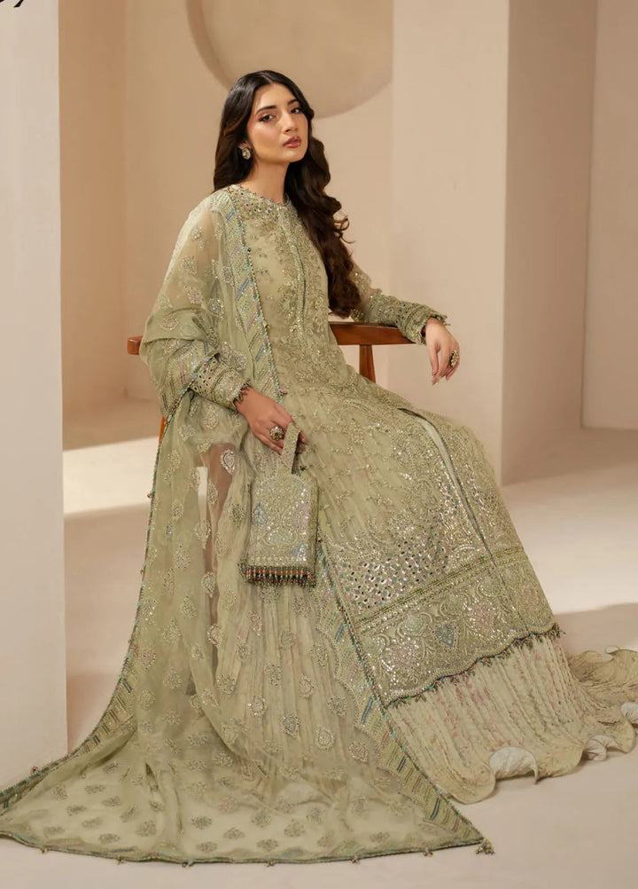 Jazmin Embroidered Chiffon Suits Unstitched 3 Piece JZ25WF WF 25-07 - Wedding Collection