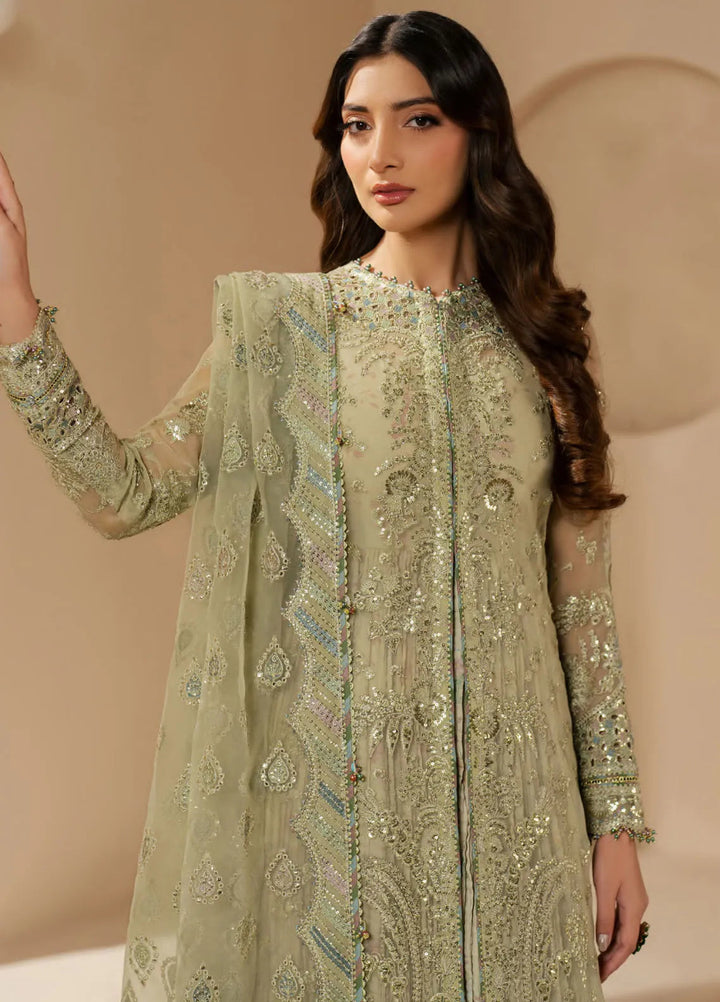 Jazmin Embroidered Chiffon Suits Unstitched 3 Piece JZ25WF WF 25-07 - Wedding Collection