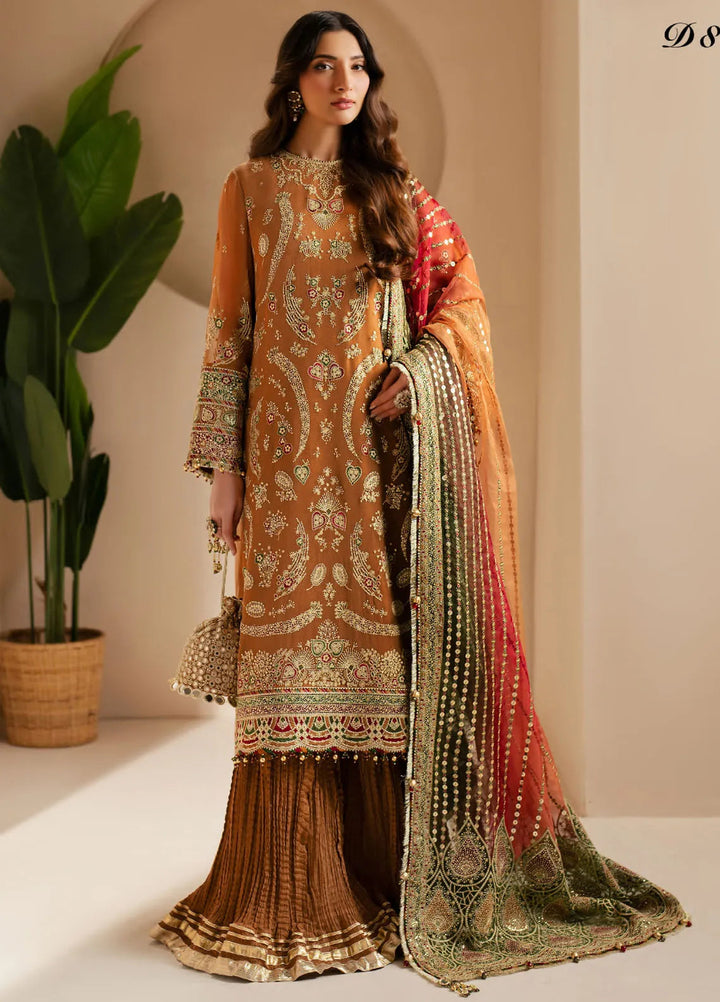 Jazmin Embroidered Chiffon Suits Unstitched 3 Piece JZ25WF WF 25-08 - Wedding Collection