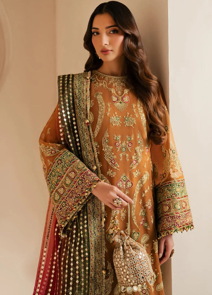 Jazmin Embroidered Chiffon Suits Unstitched 3 Piece JZ25WF WF 25-08 - Wedding Collection