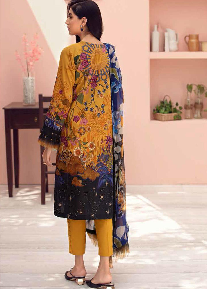 Jazmin Embroidered Lawn Suits Unstitched 3 Piece JZ21IL 02-SUNSET BEATS - Summer Collection
