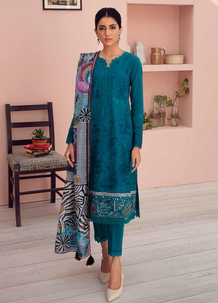 Jazmin Embroidered Lawn Suits Unstitched 3 Piece JZ21IL 04-NIAGRA - Summer Collection