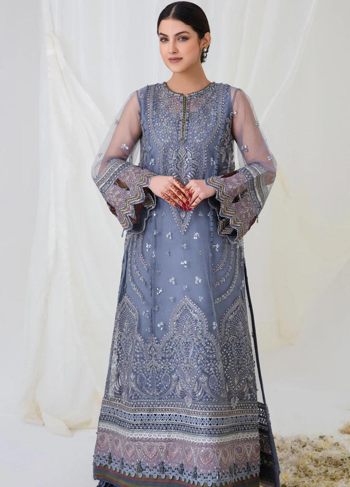 Jazmin Embroidered Net Suits Unstitched 3 Piece JZ23OE Shooting Star - Formal Collection