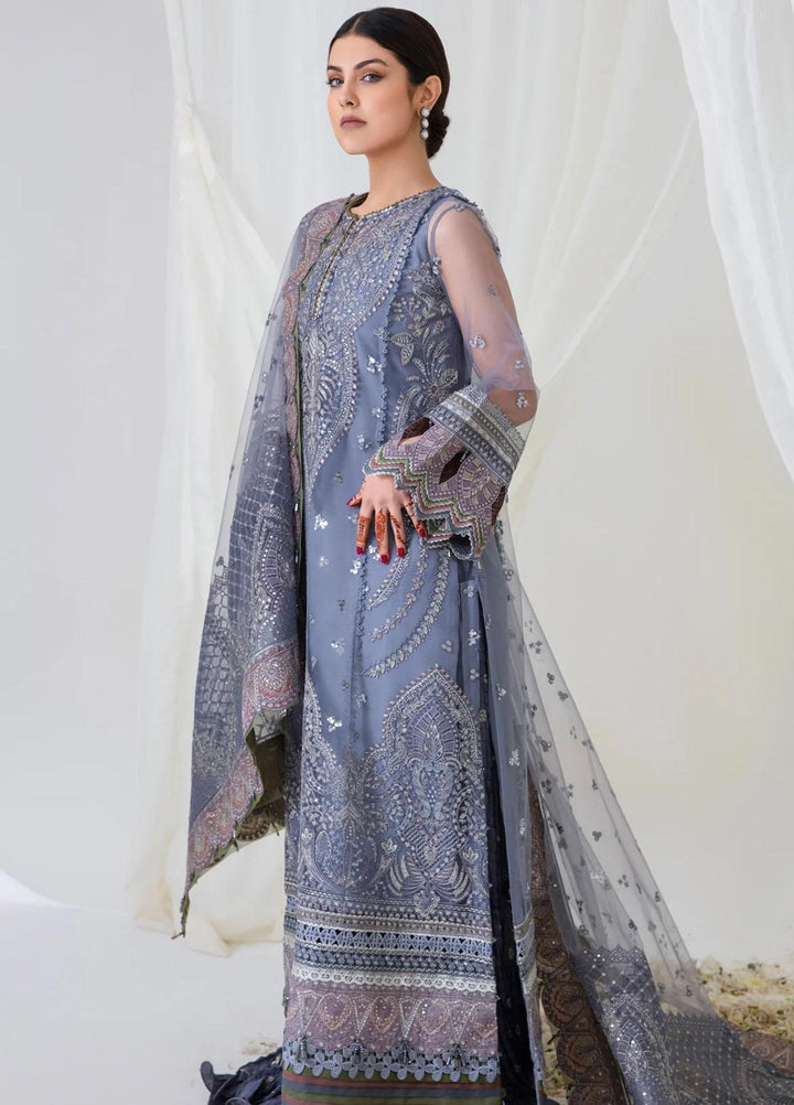Jazmin Embroidered Net Suits Unstitched 3 Piece JZ23OE Shooting Star - Formal Collection