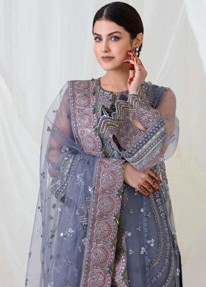 Jazmin Embroidered Net Suits Unstitched 3 Piece JZ23OE Shooting Star - Formal Collection