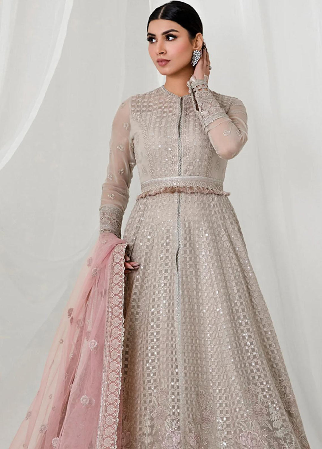 Jazmin Embroidered Chiffon Suits Unstitched 3 Piece JZ23OE Zelena - Formal Collection