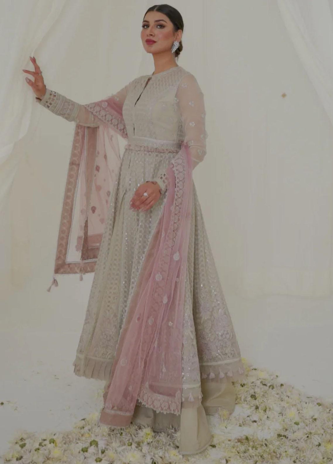 Jazmin Embroidered Chiffon Suits Unstitched 3 Piece JZ23OE Zelena - Formal Collection