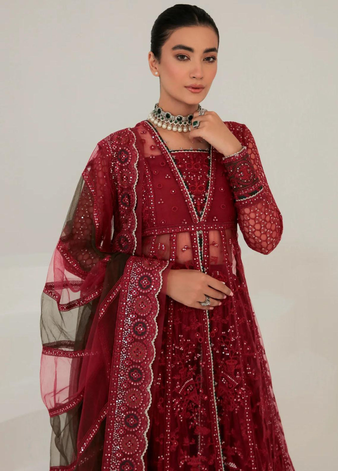 Jazmin Embroidered Net Suits Unstitched 3 Piece JZ23OE Raisel - Formal Collection