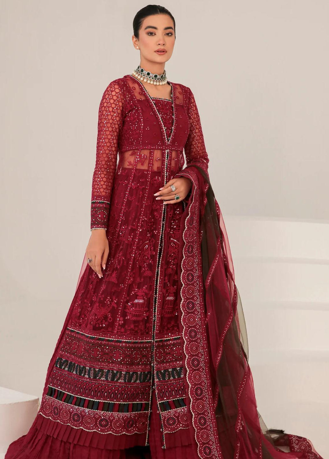 Jazmin Embroidered Net Suits Unstitched 3 Piece JZ23OE Raisel - Formal Collection