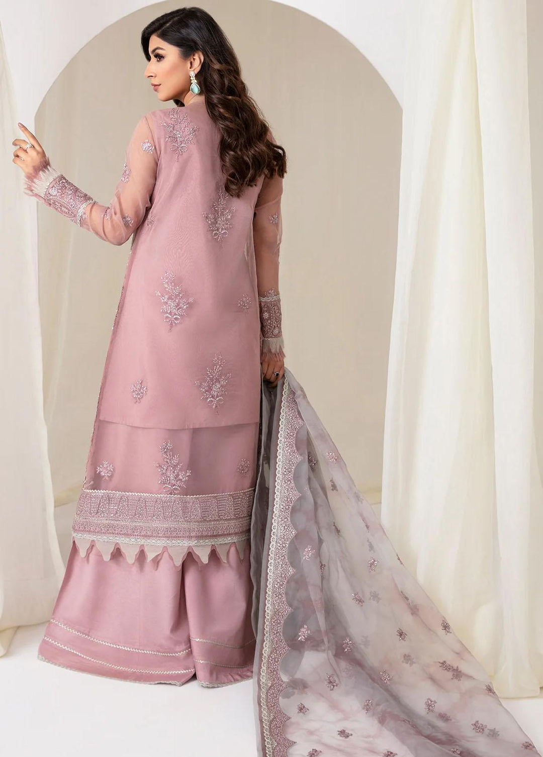 Jazmin Embroidered Organza Suits Unstitched 3 Piece JZ23E 01 Solasta - Exclusive Collection