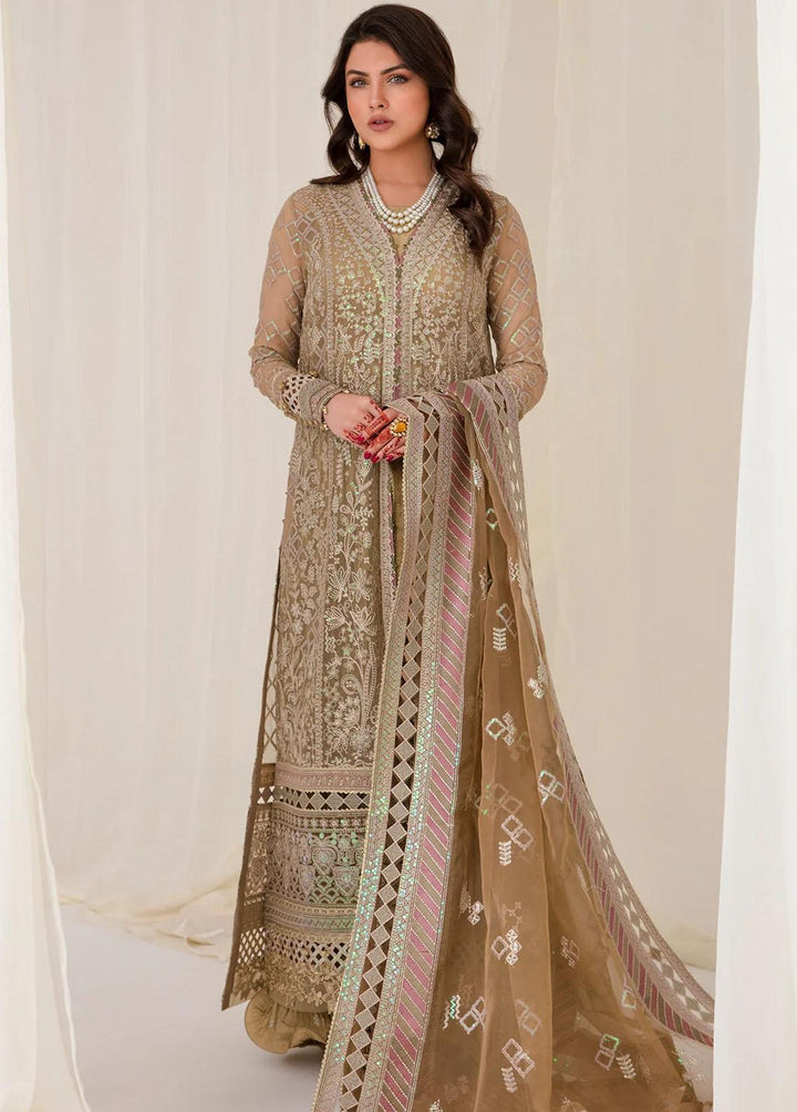 Jazmin Embroidered Chiffon Suits Unstitched 3 Piece JZ23E 02 Soft Jade - Exclusive Collection