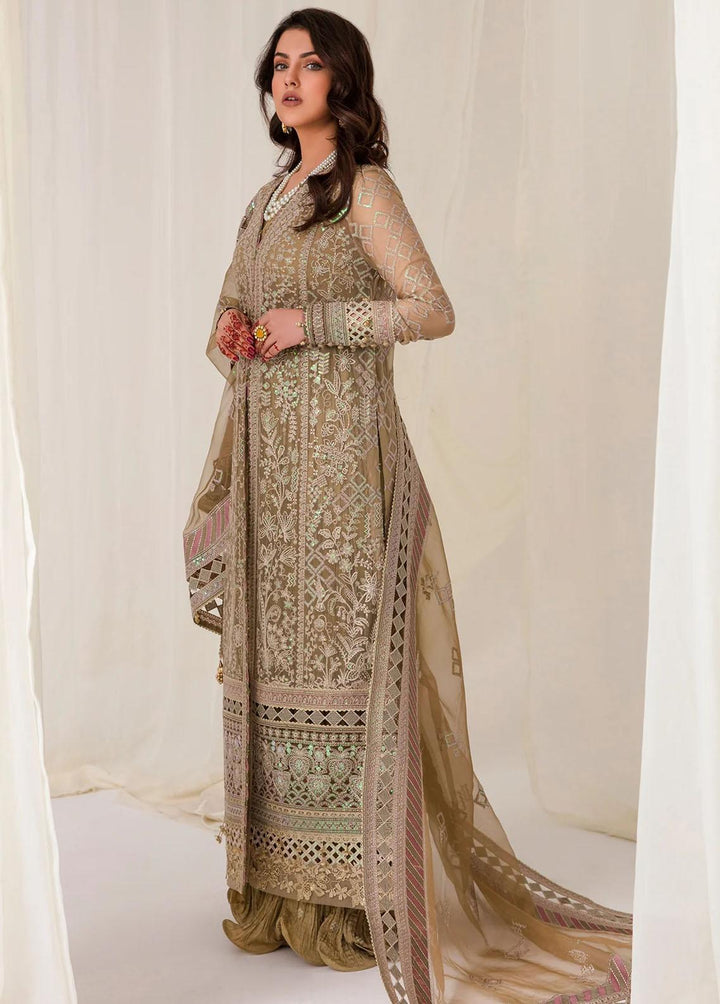 Jazmin Embroidered Chiffon Suits Unstitched 3 Piece JZ23E 02 Soft Jade - Exclusive Collection