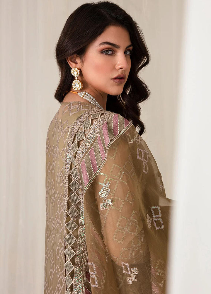 Jazmin Embroidered Chiffon Suits Unstitched 3 Piece JZ23E 02 Soft Jade - Exclusive Collection