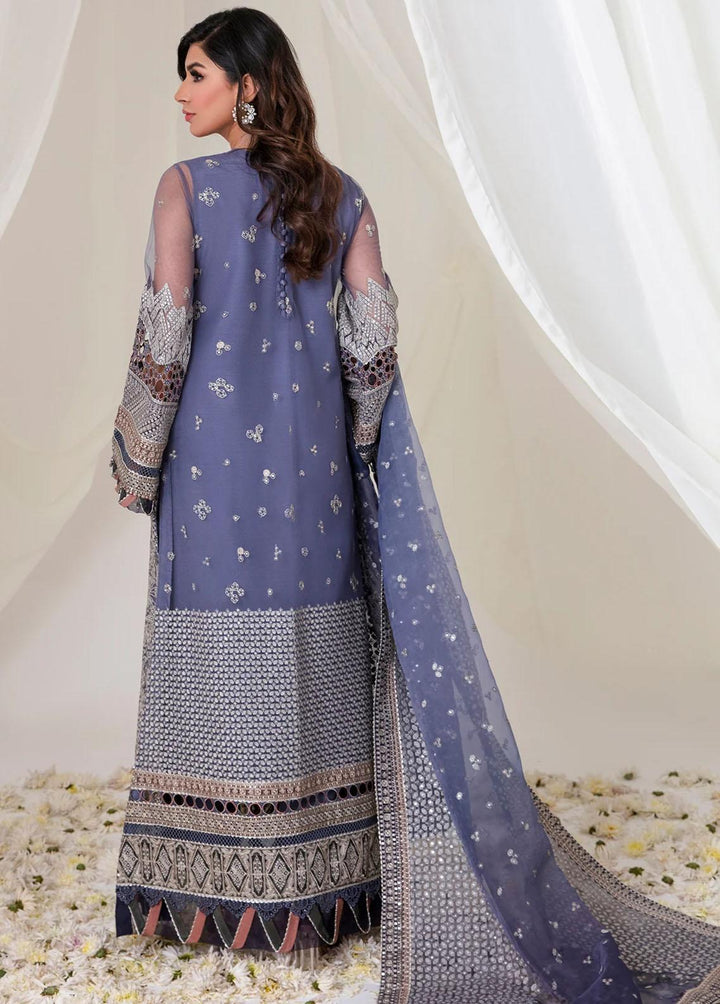 Jazmin Embroidered Net Suits Unstitched 3 Piece JZ23E 03 Geranium - Exclusive Collection