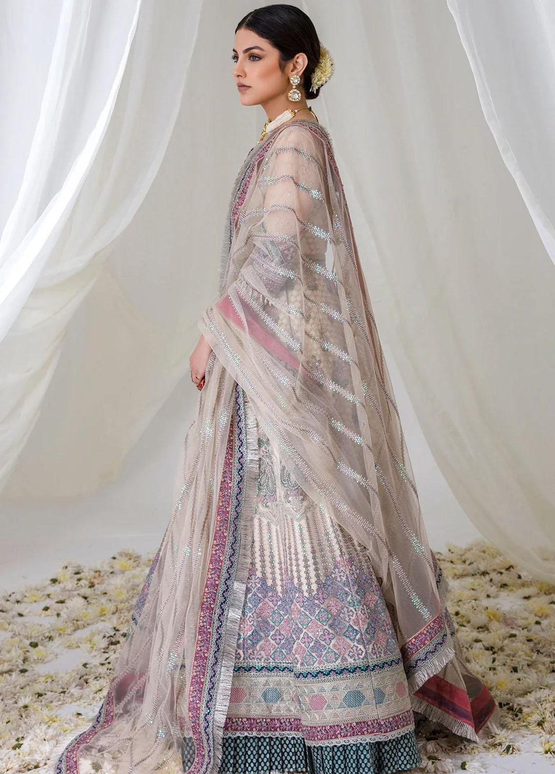 Jazmin Embroidered Net Suits Unstitched 3 Piece JZ23E 04 Klara - Exclusive Collection