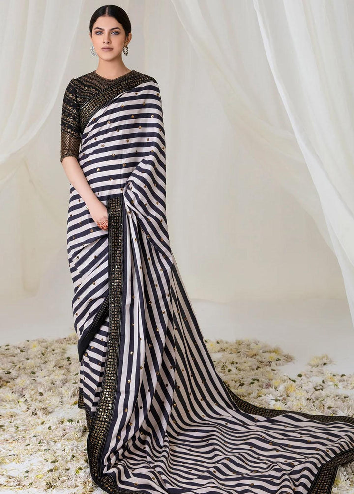 Jazmin Embroidered Raw Silk Saree Unstitched JZ23E 06 Zaria - Exclusive Collection