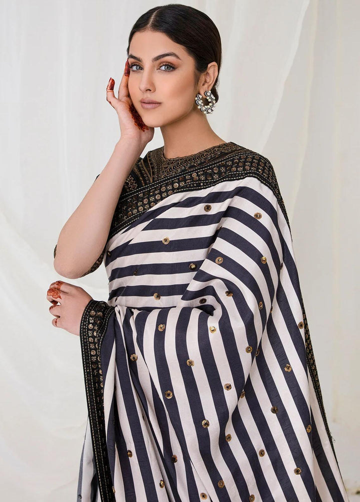 Jazmin Embroidered Raw Silk Saree Unstitched JZ23E 06 Zaria - Exclusive Collection