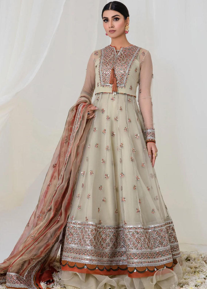 Jazmin Embroidered Net Suits Unstitched 3 Piece JZ23E 07 Aspen - Exclusive Collection