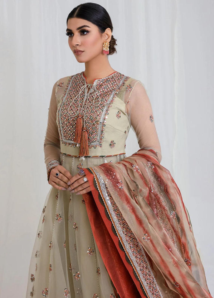 Jazmin Embroidered Net Suits Unstitched 3 Piece JZ23E 07 Aspen - Exclusive Collection